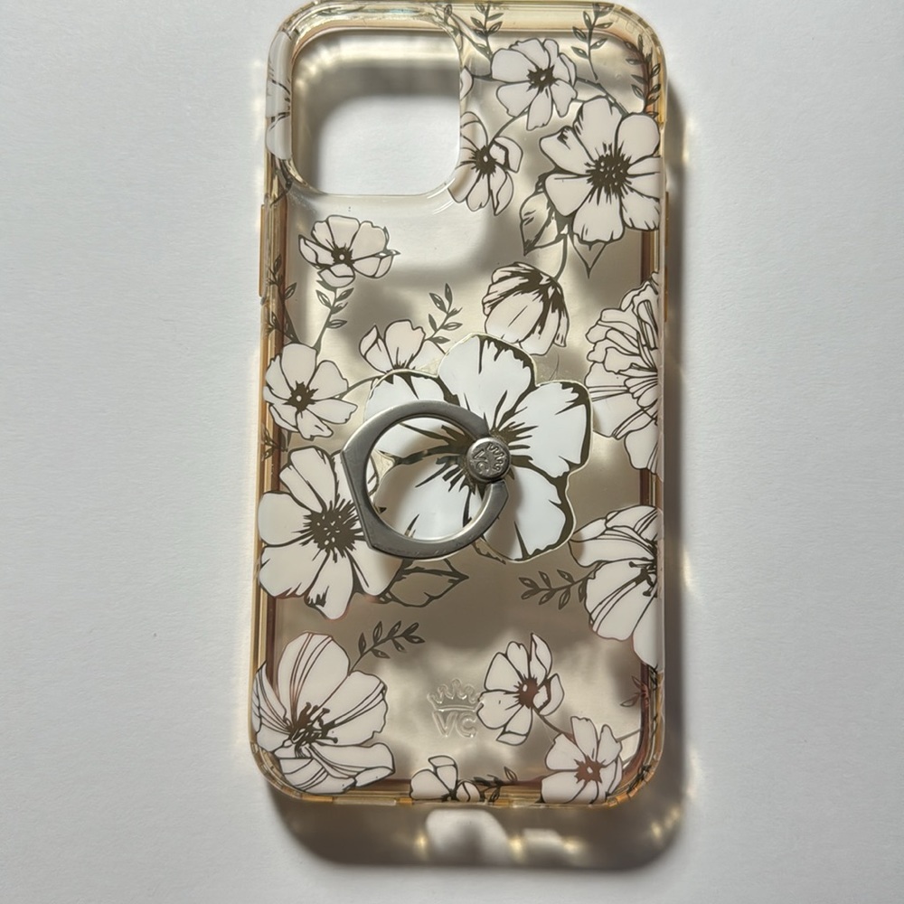 Velvet Caviar White and Gold Floral Clear iPhone Case (12 Pro)